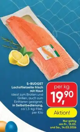 SPAR Gourmet S budget lachsfiletseite frisch mit haut Angebot