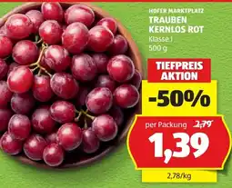 Hofer Trauben kernlos rot Angebot