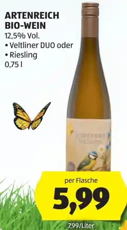 Hofer Artenreich bio wein Angebot