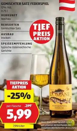 Hofer Gemischter satz federspiel Angebot