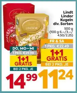 Billa Lindt Lindor Kugeln div. Sorten Angebot