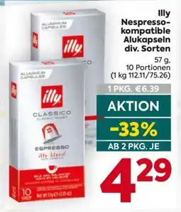 Billa Illy Nespresso- kompatible Alukapseln div. Sorten Angebot