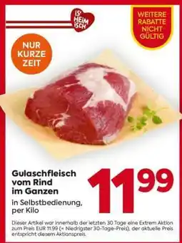 Billa Gulaschfleisch vom Rind im Ganzen Angebot