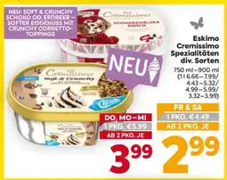 Billa Eskimo Cremissimo Spezialitäten div. Sorten Angebot