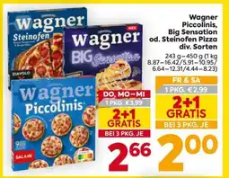 Billa Wagner Piccolinis, Big Sensation od. Steinofen Pizza div. Sorten Angebot