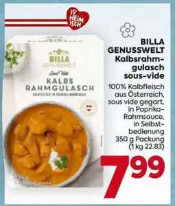 Billa BILLA GENUSSWELT Kalbsrahmgulasch sous-vide Angebot