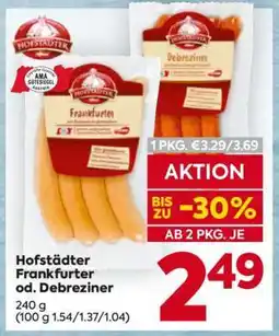 Billa Hofstädter Frankfurter od. Debreziner Angebot