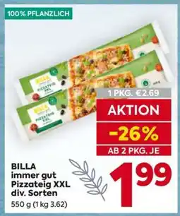 Billa BILLA immer gut Pizzateig XXL div. Sorten Angebot