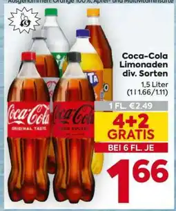 Billa Coca-Cola Limonaden div. Sorten Angebot