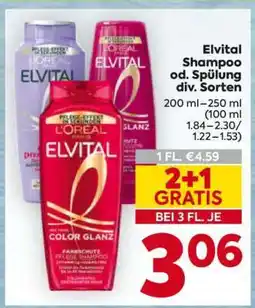 Billa Elvital Shampoo od. Spülung div. Sorten Angebot