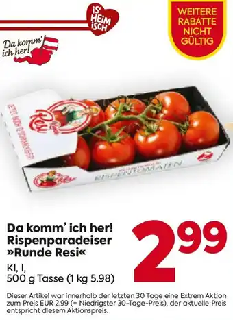 Billa Da komm' ich her! Rispenparadeiser Angebot