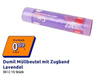 Action Dumil Müllbeutel mit Zugband Lavendel Angebot