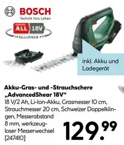 Hellweg BOSCH Akku-Gras und Strauchschere ,,AdvancedShear 18V" Angebot