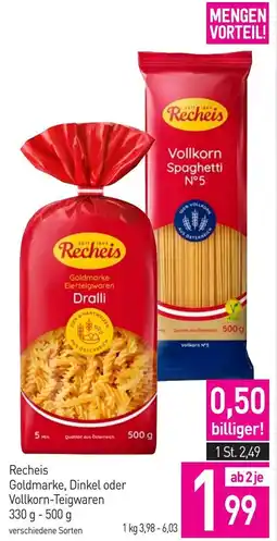 Sutterlüty Recheis Goldmarke, Dinkel oder Vollkorn-Teigwaren Angebot