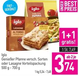 Sutterlüty Iglo Genießer Sorten oder Lasagne Vorteilspackung Angebot