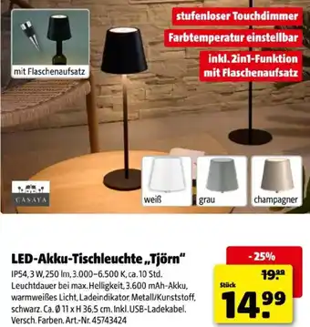Hagebau Led-akku-tischleuchte tjörn Angebot