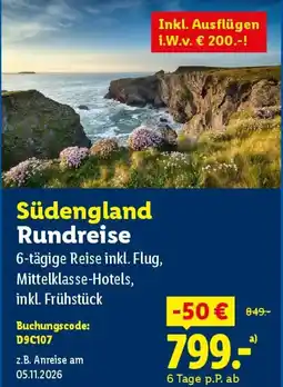Lidl Südengland Rundreise Angebot