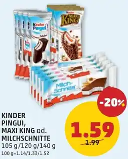 PENNY Kinder pingui, maxi king od. milchschnitte Angebot