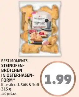 PENNY Best moments steinofen- brötchen in osterhasen- form Angebot
