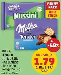 PENNY Milka tender od. nussini haselnuss Angebot