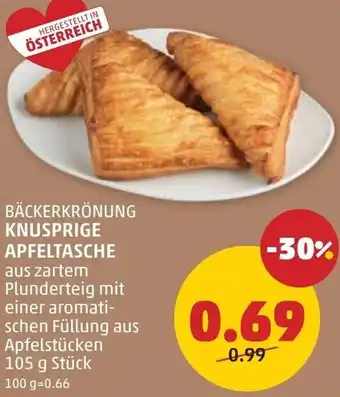 PENNY Bäckerkrönung knusprige apfeltasche Angebot