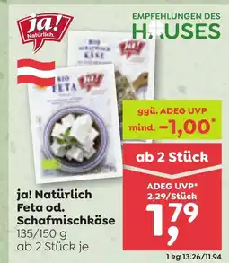 ADEG Ja! natürlich feta od. schafmischkäse Angebot