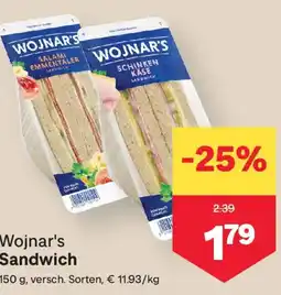 MPreis Wojnar's Sandwich Angebot