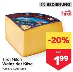 MPreis Tirol Milch Weinzirler Käse Angebot