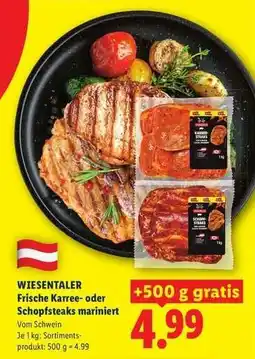 Lidl WIESENTALER Frische Karree- oder Schopfsteaks mariniert Angebot