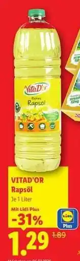 Lidl VITAD'OR Rapsöl Angebot