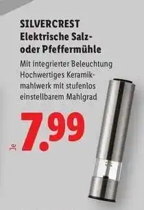 Lidl SILVERCREST Elektrische Salz- oder Pfeffermühle Angebot