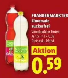Lidl FRANKENMARKTER Limonade zuckerfrei Angebot