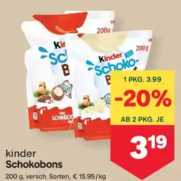 MPreis kinder Schokobons Angebot