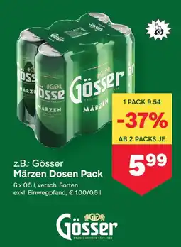 MPreis Z.B.: Gösser Märzen Dosen Pack Angebot