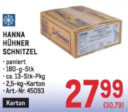 Metro Hanna hühner schnitzel Angebot