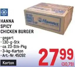 Metro Hanna spicy chicken burger Angebot