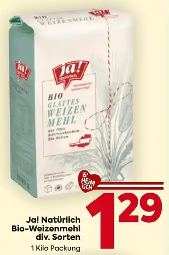 Billa Ja! Natürlich Bio-Weizenmehl Angebot