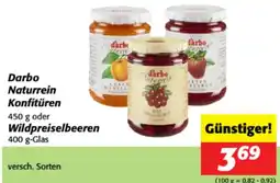 Nah&Frisch Darbo Naturrein Konfitüren oder Wildpreiselbeeren Angebot