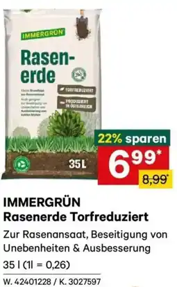Lagerhaus IMMERGRÜN Rasenerde Torfreduziert Angebot