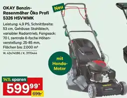 Lagerhaus OKAY Benzin- Rasenmäher Öko Profi 5326 HSVWMK Angebot