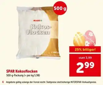 Interspar Spar kokosflocken Angebot