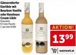 Interspar Gänserndorfer eierlikör mit bourbon vanille oder haselnuss cream-likör Angebot