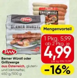 Spar Berner würstl oder grillzwerge Angebot