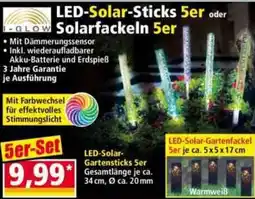 Norma Led solar sticks 5er oder solarfackeln 5er Angebot