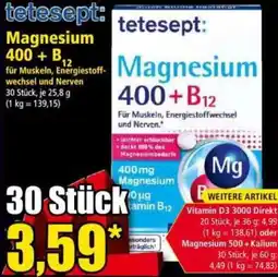 Norma Tetesept magnesium 400+ b12 Angebot