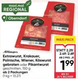 Maximarkt Extrawurst, krakauer, polnische, wiener, käswurst gebraten oder pikantwurst Angebot