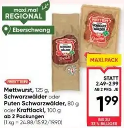 Maximarkt Mettwurst, schwarzwälder oder puten schwarzwälder, oder kraftlackl Angebot
