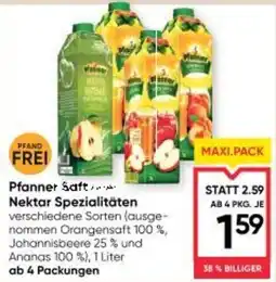 Maximarkt Pfanner saft nektar spezialitäten Angebot