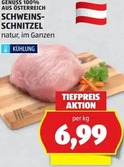 Hofer Genuss 100% aus österreich schweinsschnitzel Angebot