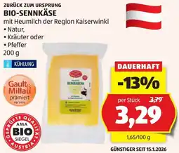 Hofer bio-sennkäse Angebot